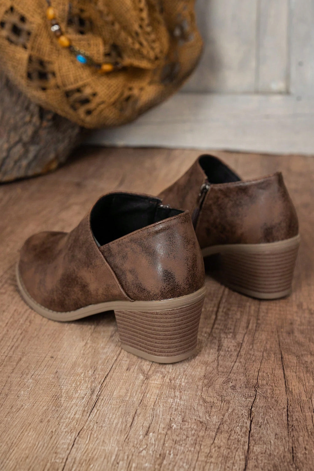 Black Tulip Opening Suede Ankle Boots