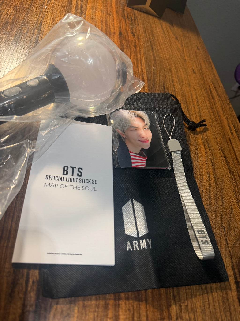 Light Stick and BTS Army member cards