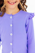 Periwinkle Ruffle Cardigan
