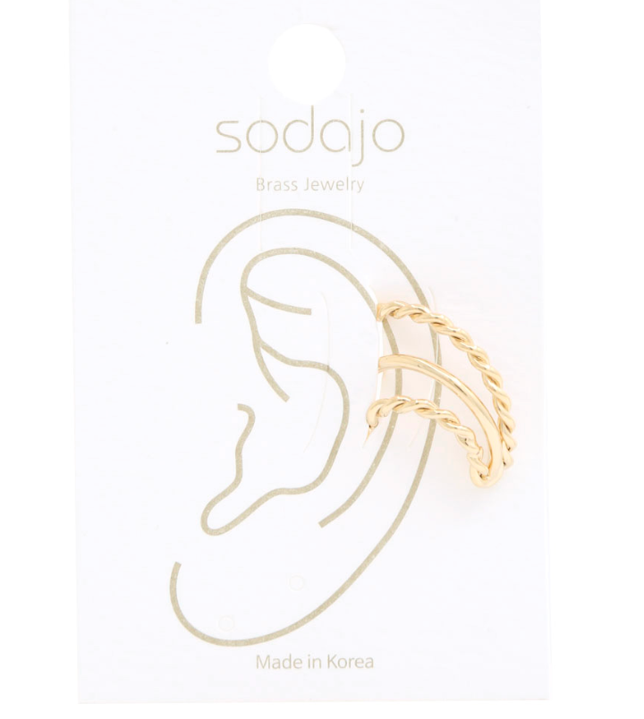 Gold Dipped Twisted Ear Cuff