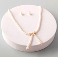 Pearl Bow Tailed Necklace Set