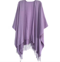 Woven Ruana with Fringes