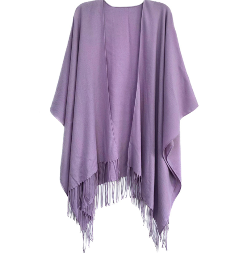 Woven Ruana with Fringes