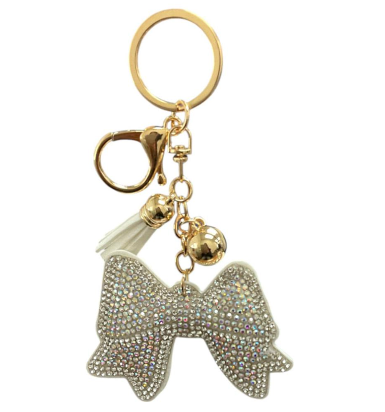 Rhinestone Bow Keychain
