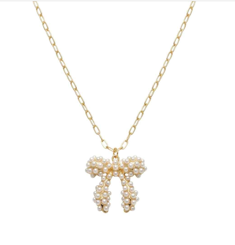Pearl Bow Necklace