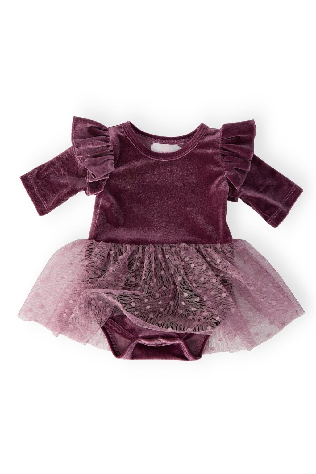 Amethyst Velvet Tutu Bodysuit - Cami's Little Shop