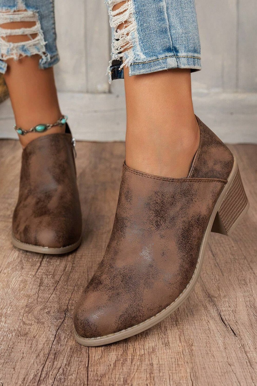 Black Tulip Opening Suede Ankle Boots - Cami's Little Shop
