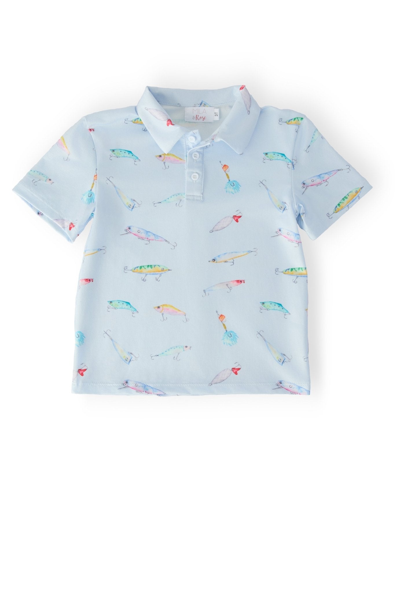 Boys Fish Hook S/S Polo - Cami's Little Shop