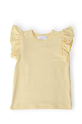 Butter Yellow S/S Ruffle Tee - Cami's Little Shop