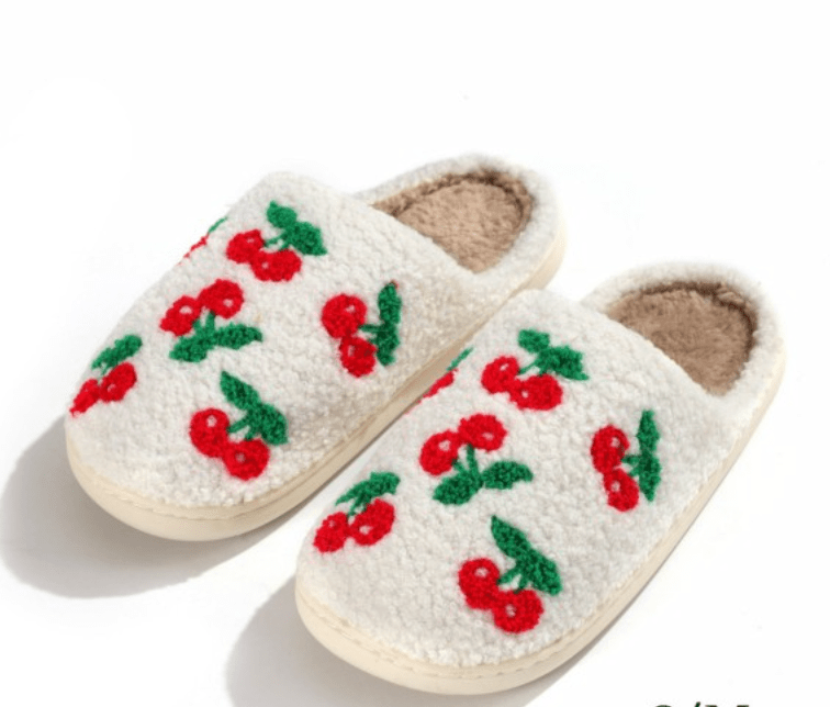Cherries Slide On Slippers - Cami's Little Shop