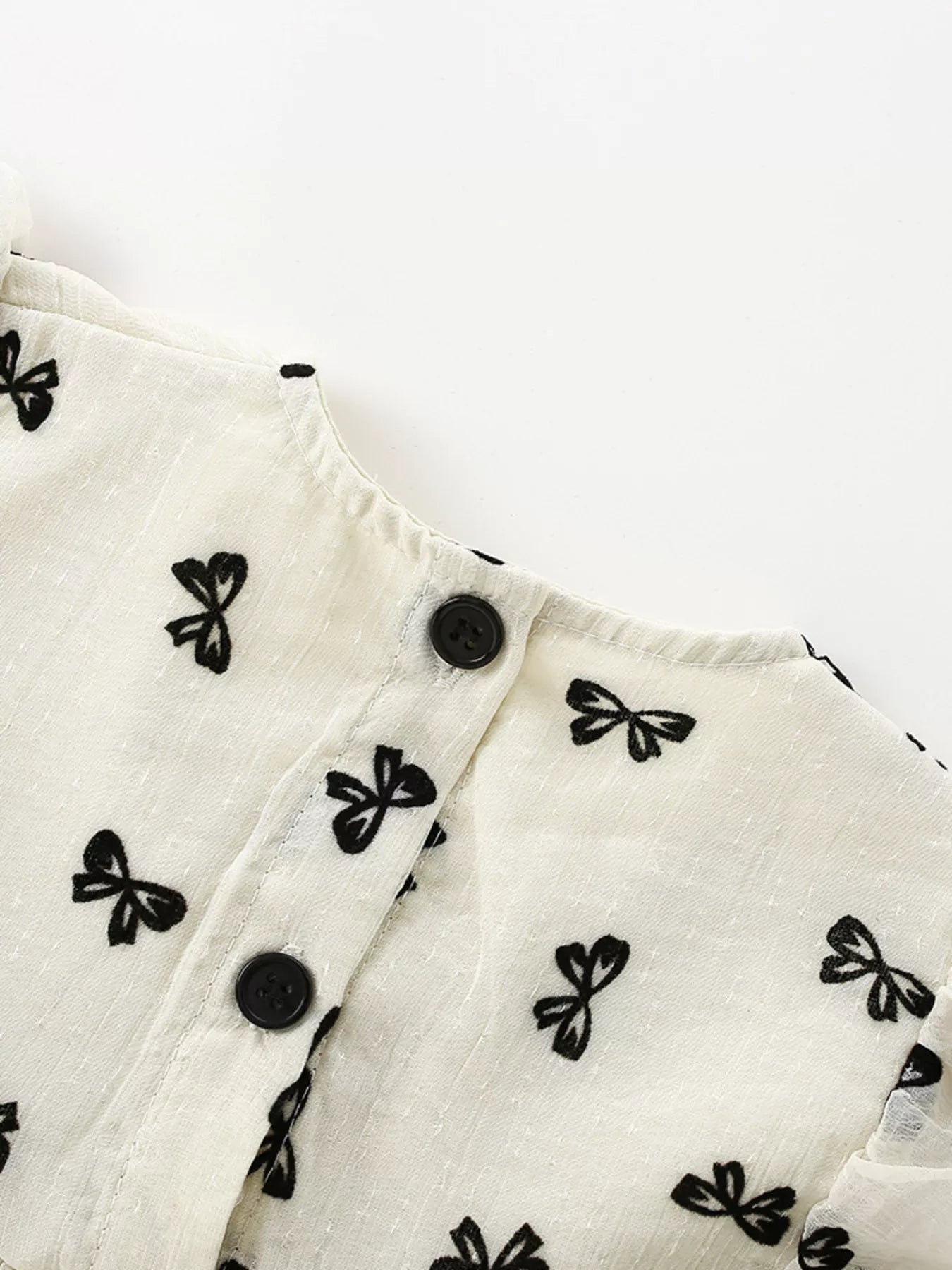 Children's Bow Print Flutter Sleeve Dress - Cami's Little Shop