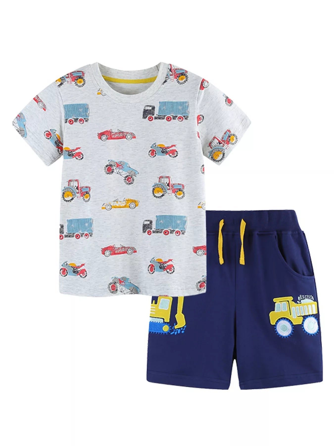 Children's Vehicle Print T-Shirt and Shorts Set - Cami's Little Shop