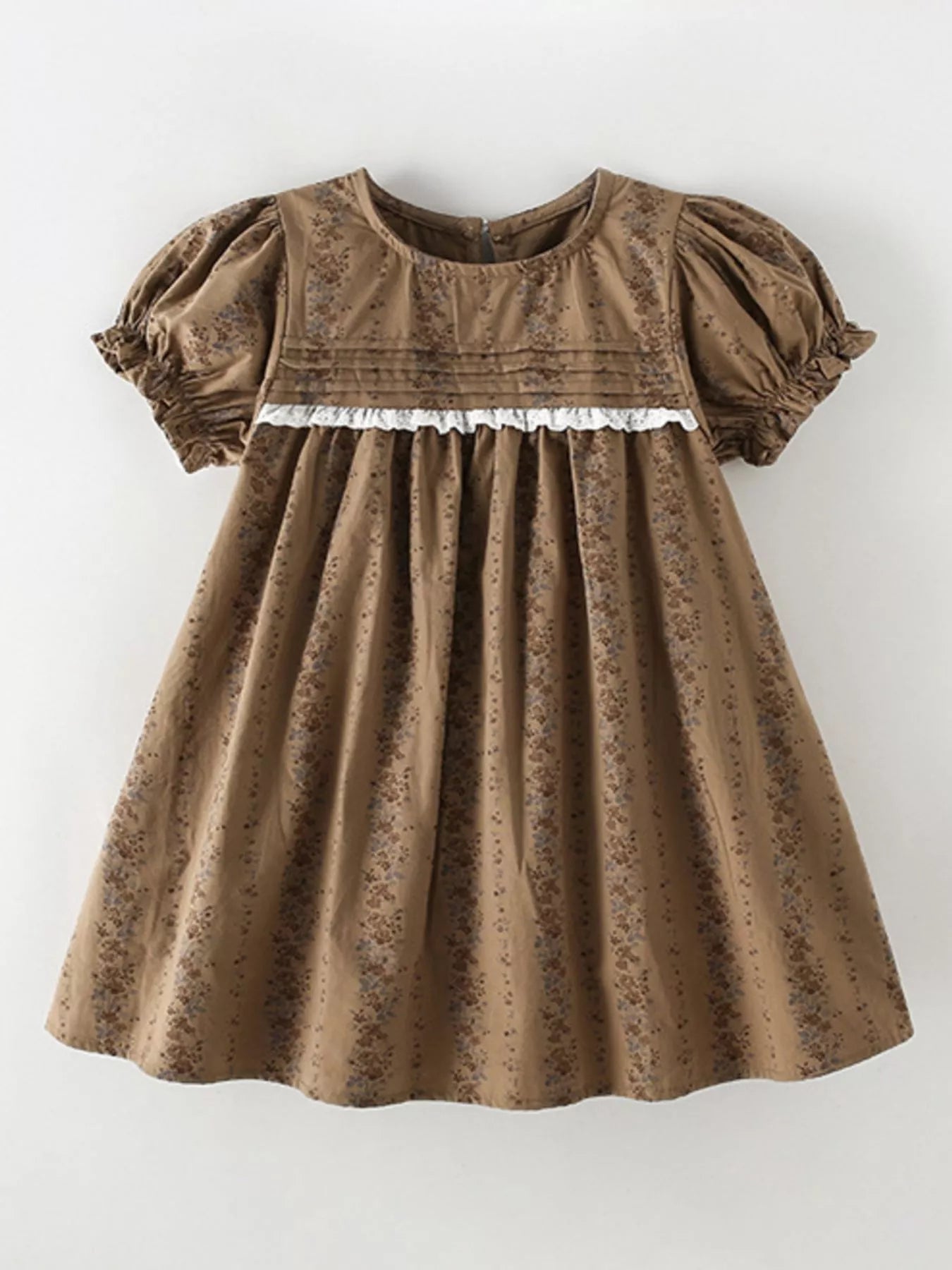 Children's Vintage Floral Puff Sleeve Dress - Cami's Little Shop