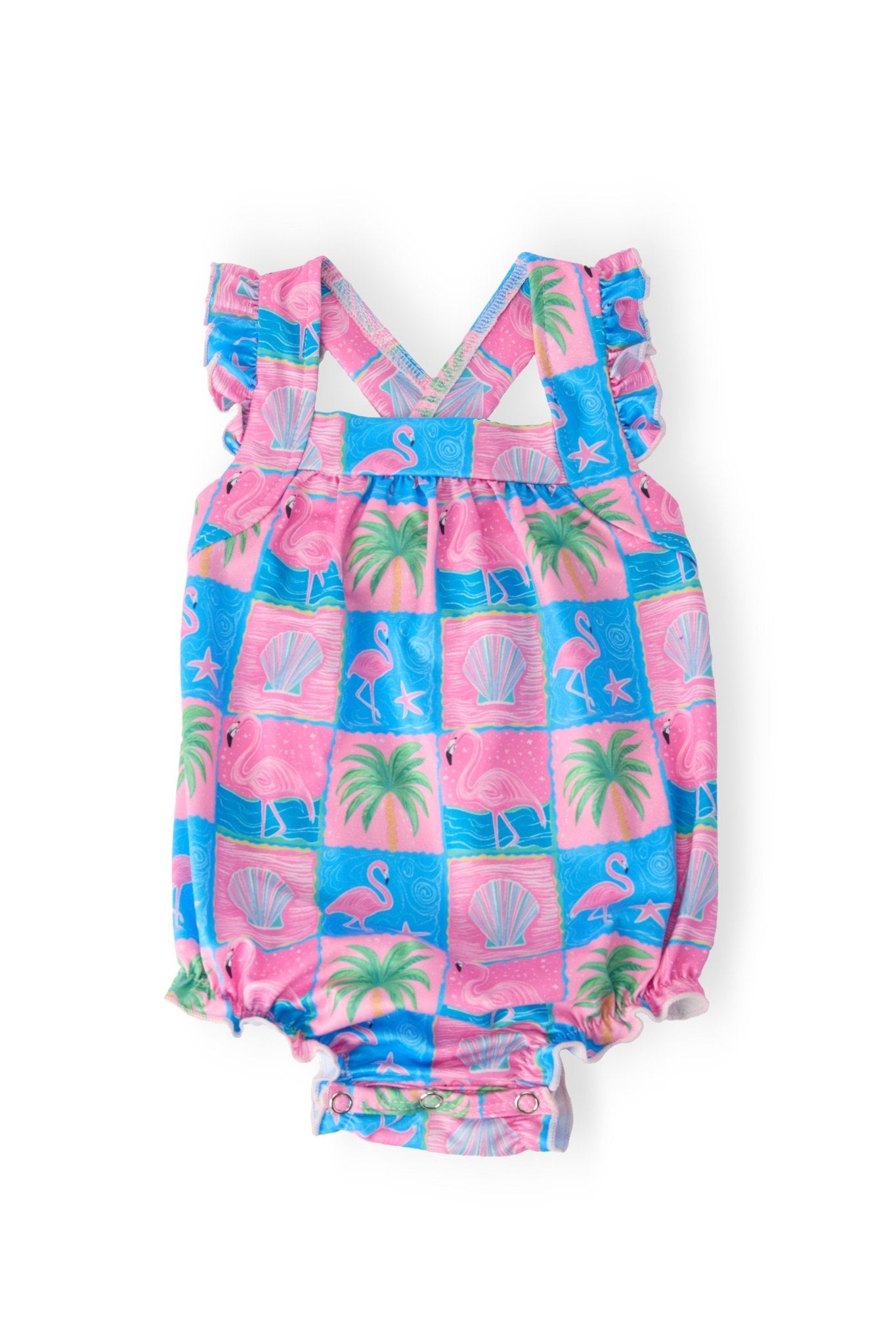 Flock Star Ruffle Cross Back Romper - Cami's Little Shop