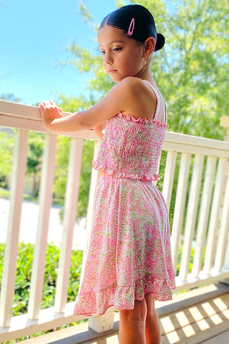 Floral Smock Tank Top Skirt Set - Cami's Little Shop