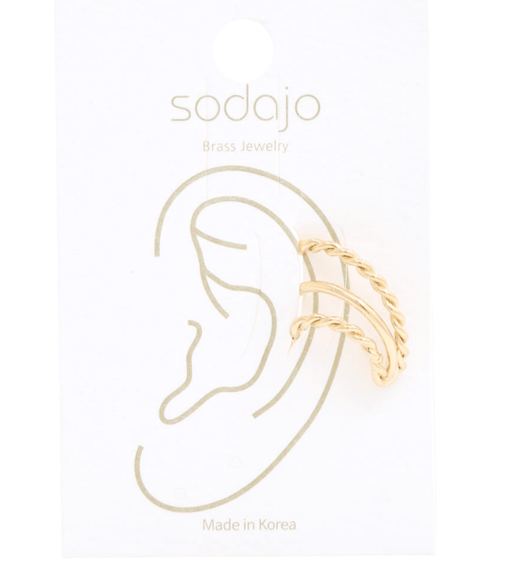 Gold Dipped Twisted Ear Cuff - Cami's Little Shop