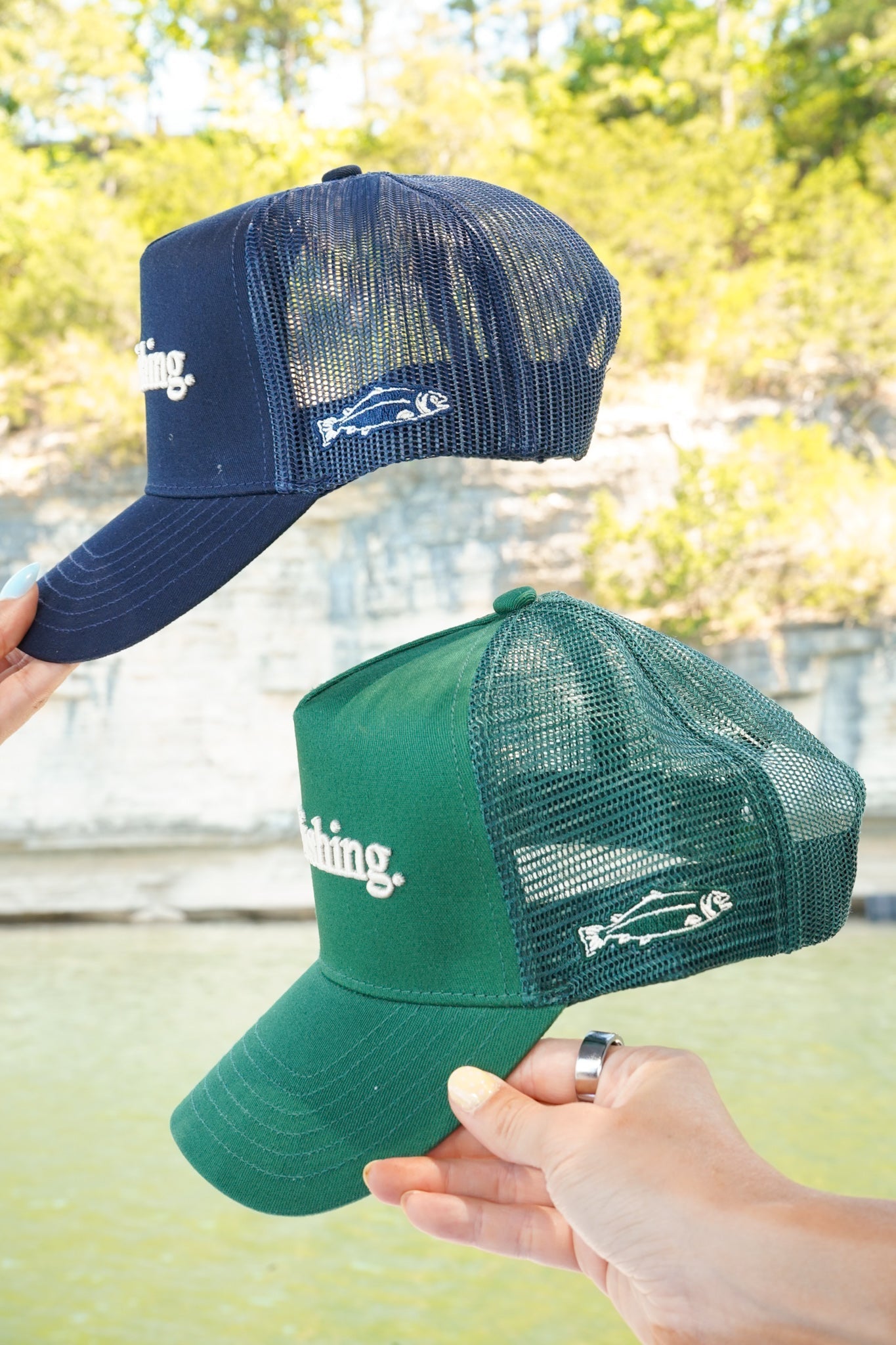 He's Fishing Trucker Hat - Cami's Little Shop