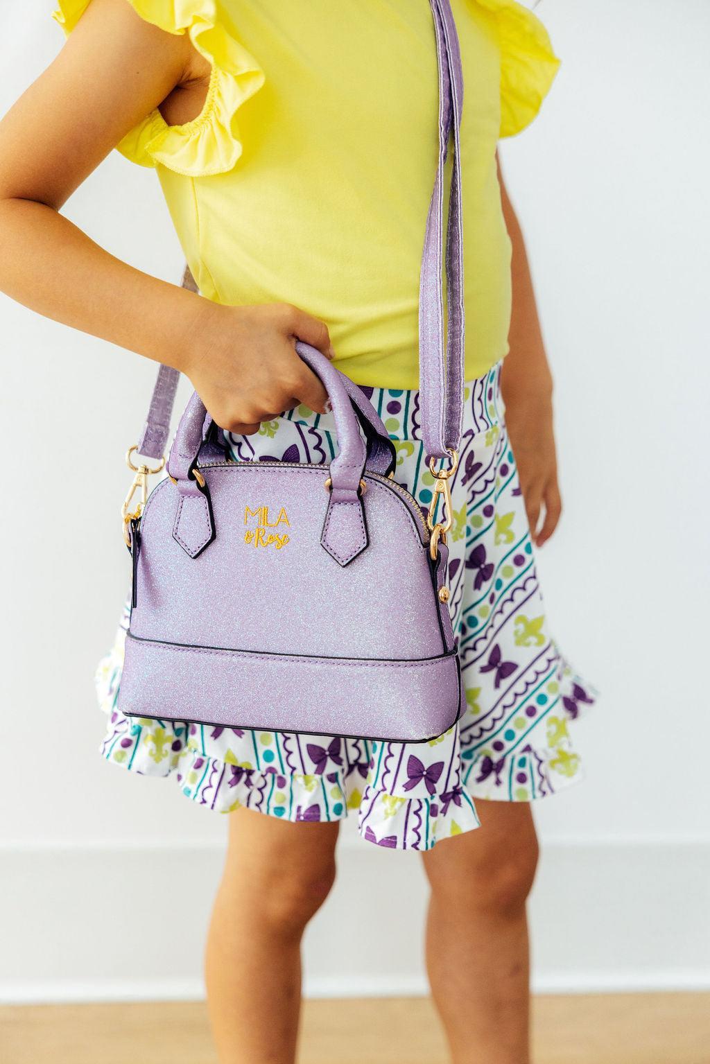 Lavender Glitter Girl's Crossbody Purse - Cami's Little Shop