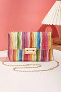 Multicolour Bohemian Woven Gold Chain Shoulder Bag - Cami's Little Shop