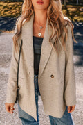 Oatmeal Single Breasted Elegant Suit Jacket - Cami's Little Shop
