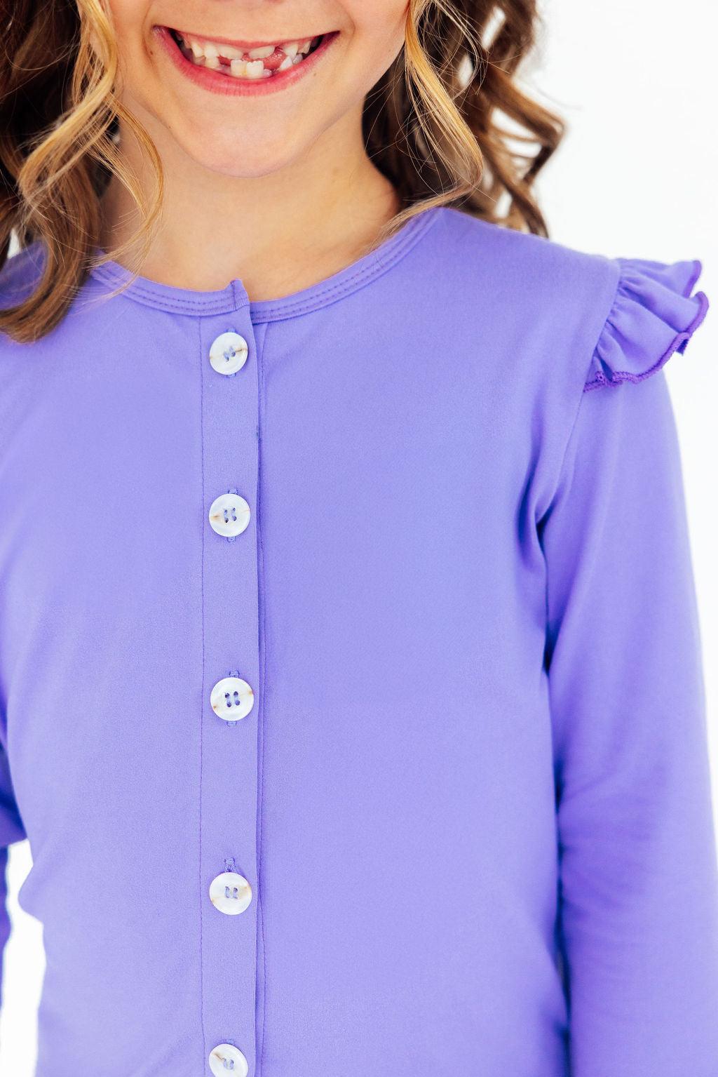 Periwinkle Ruffle Cardigan - Cami's Little Shop