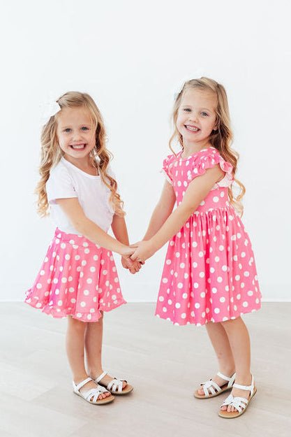 Pink Polka Dots Ruffle Twirl Skort - Cami's Little Shop