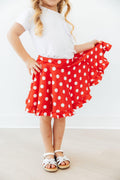 Red Polka Dots Ruffle Twirl Skort - Cami's Little Shop