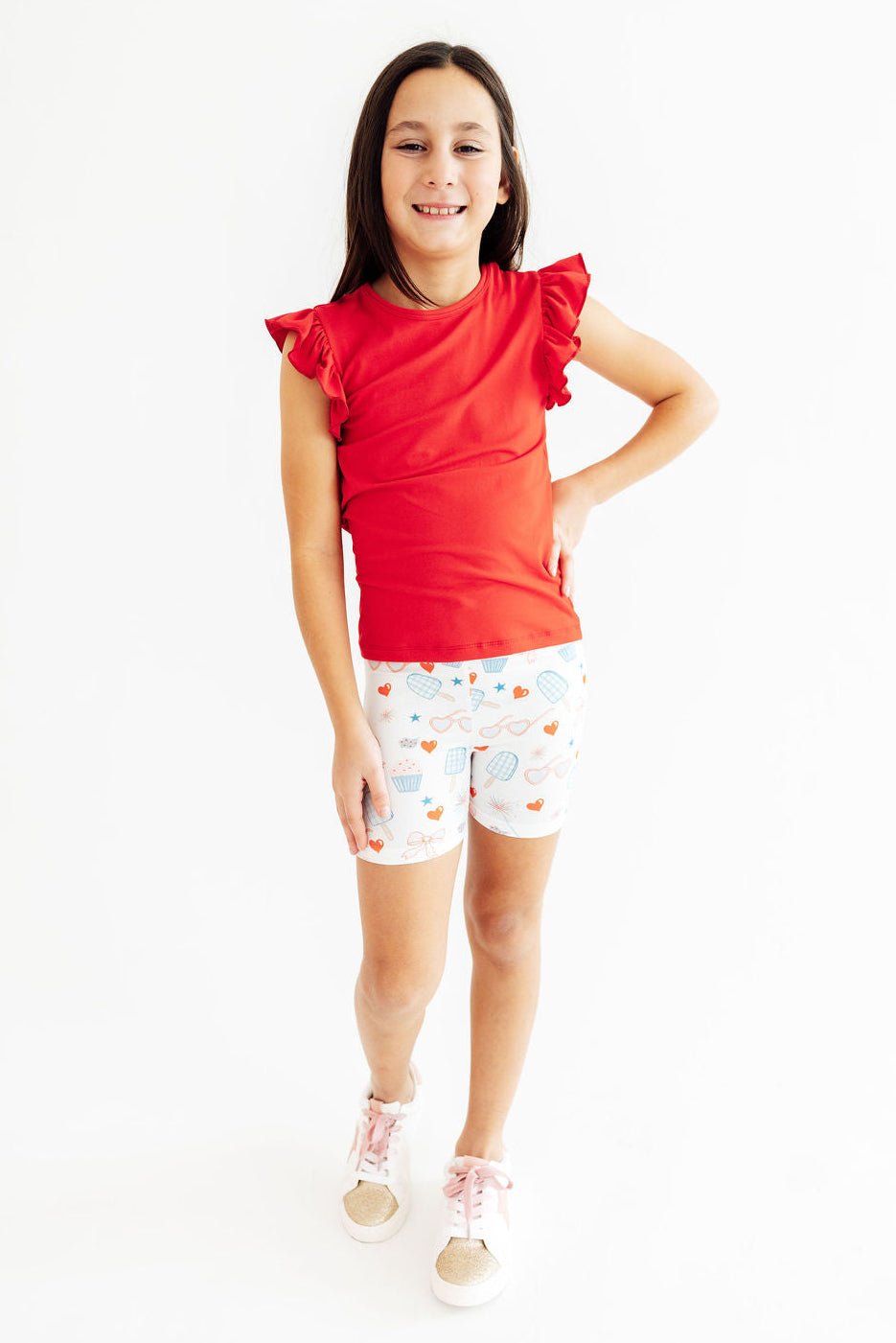 Red, White & Sweet Twirl Shorts - Cami's Little Shop