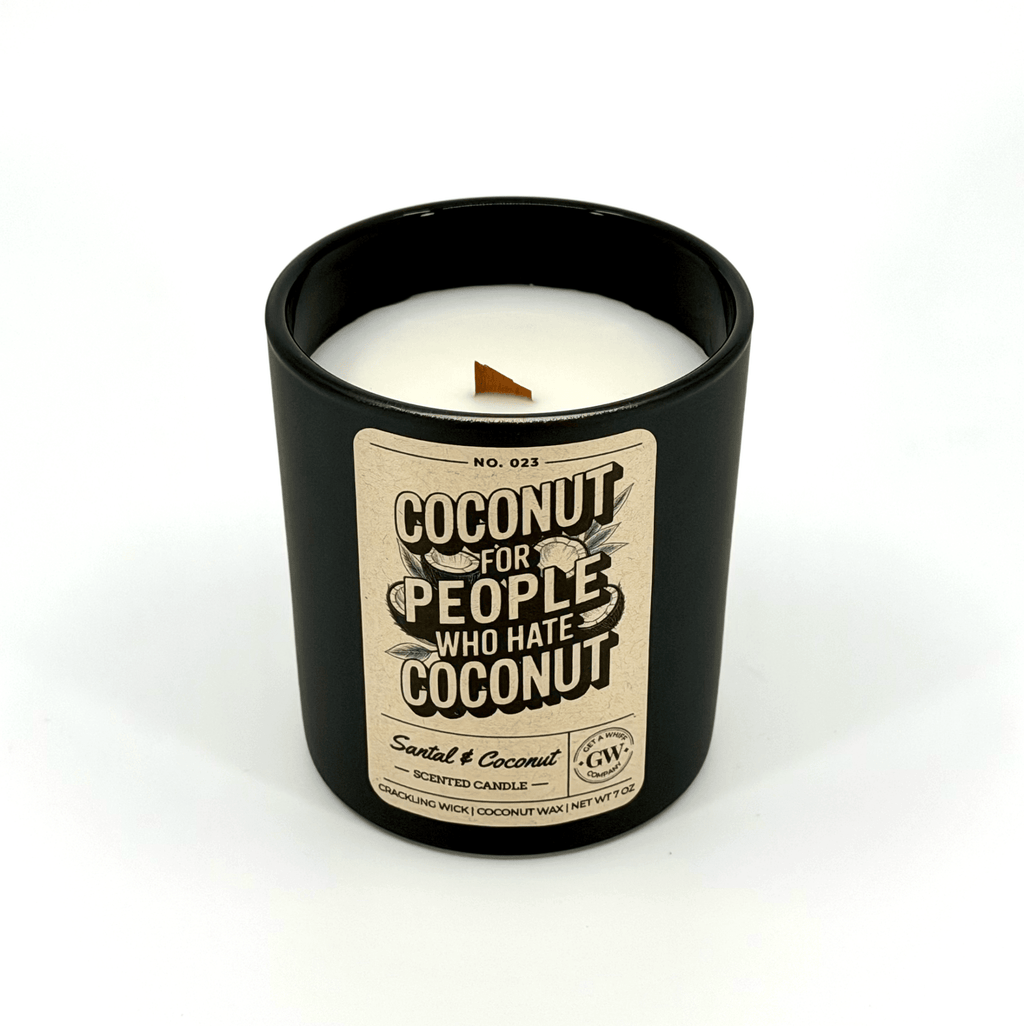 Santal & Coconut Scented Candle (Coconut for People Who Hate Coconut) - Cami's Little Shop