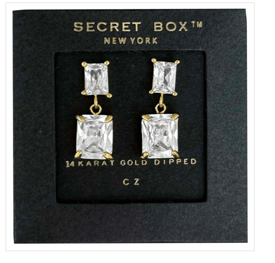 Secret Box Emerald Cubic Earring - Cami's Little Shop