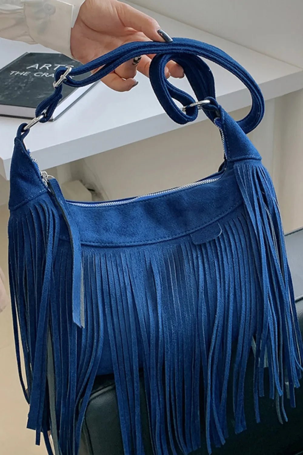 Suede Fringe Adjustable Strap Shoulder Bag - Cami's Little Shop