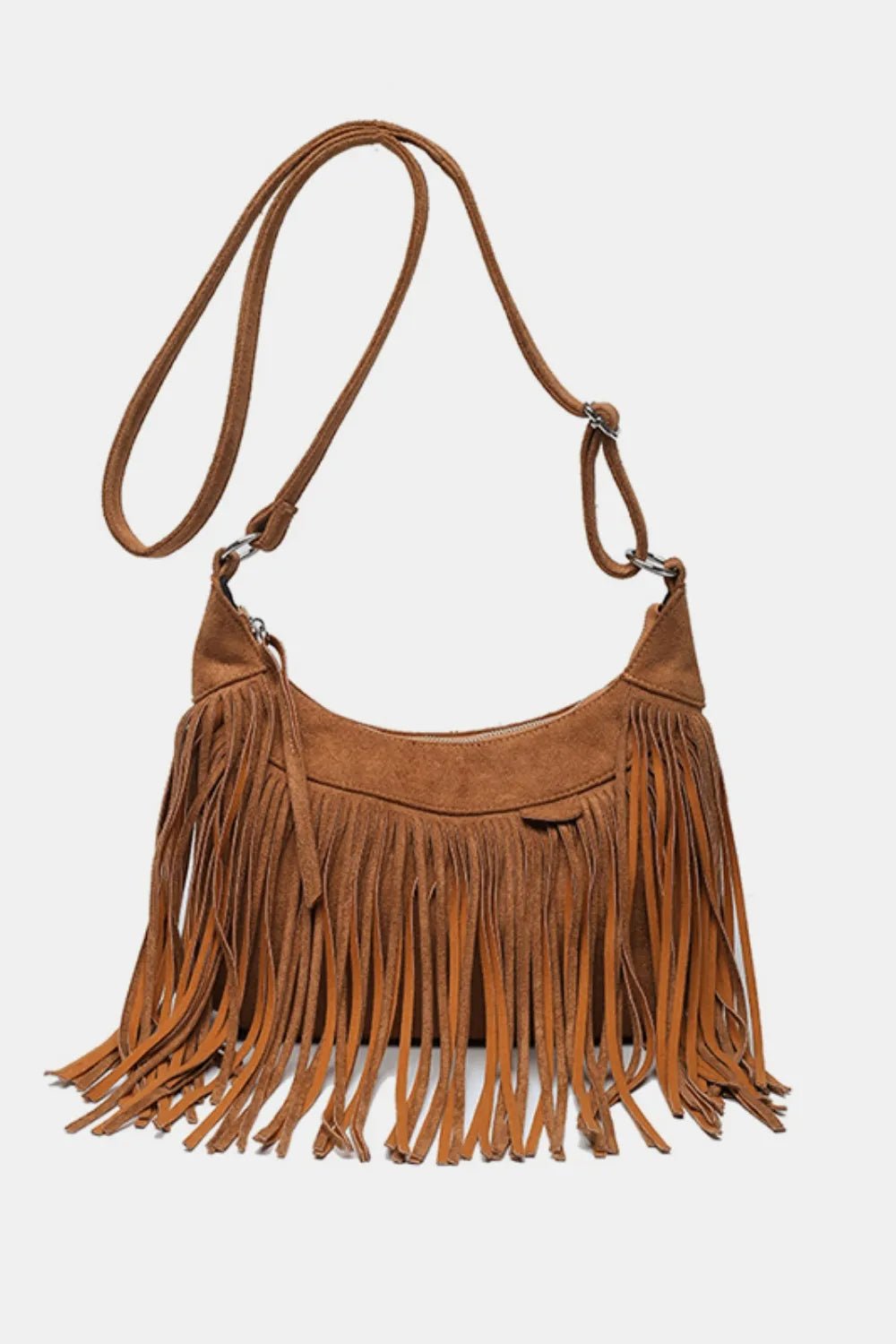 Suede Fringe Adjustable Strap Shoulder Bag - Cami's Little Shop