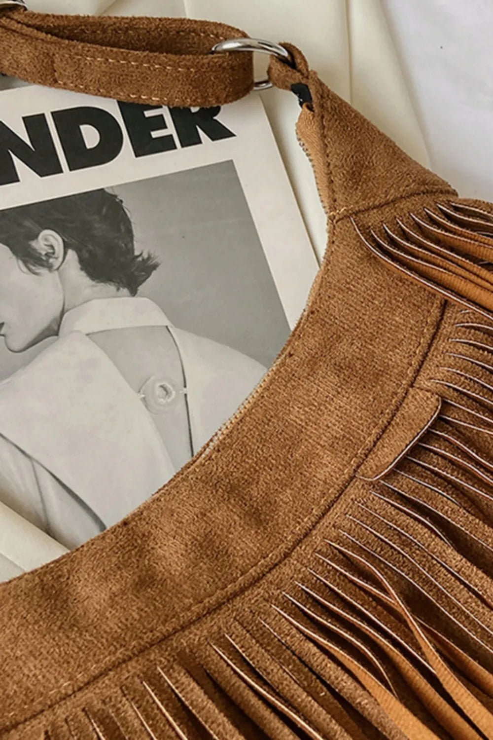Suede Fringe Adjustable Strap Shoulder Bag - Cami's Little Shop