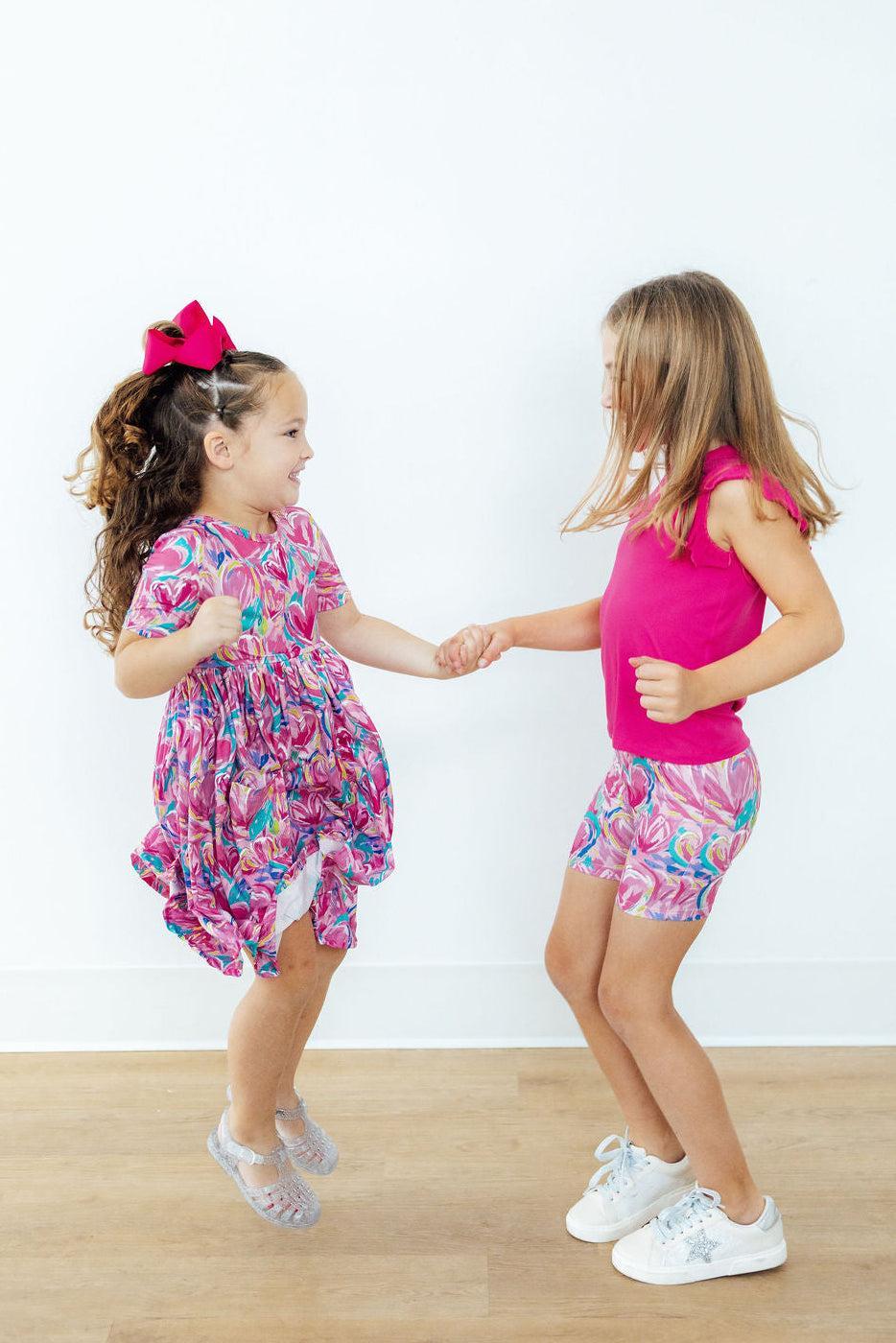Sweetheart Scribble S/S Pocket Twirl Dress - Cami's Little Shop
