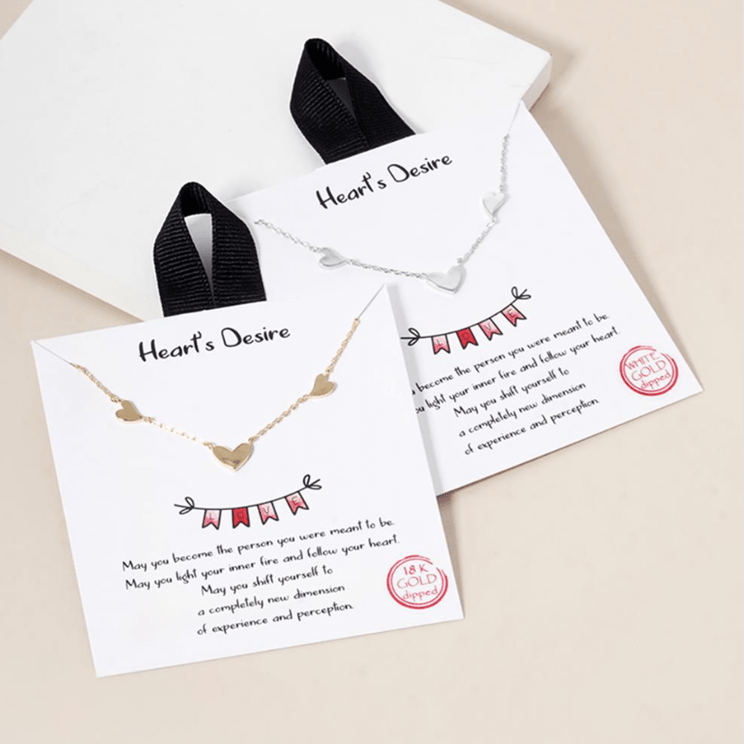 Triple Heart Necklace -Select Options - Cami's Little Shop