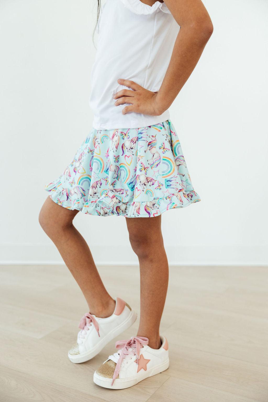 Unicorn Queen Ruffle Twirl Skort - Cami's Little Shop
