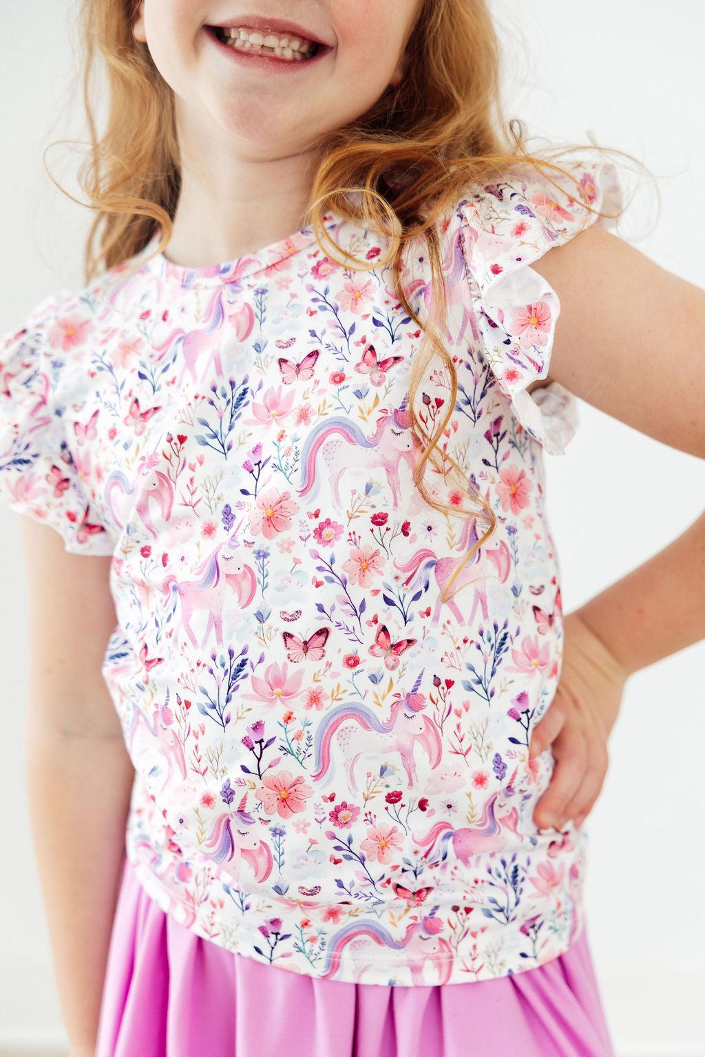 Whimsical Woods S/S Ruffle Tee - Cami's Little Shop